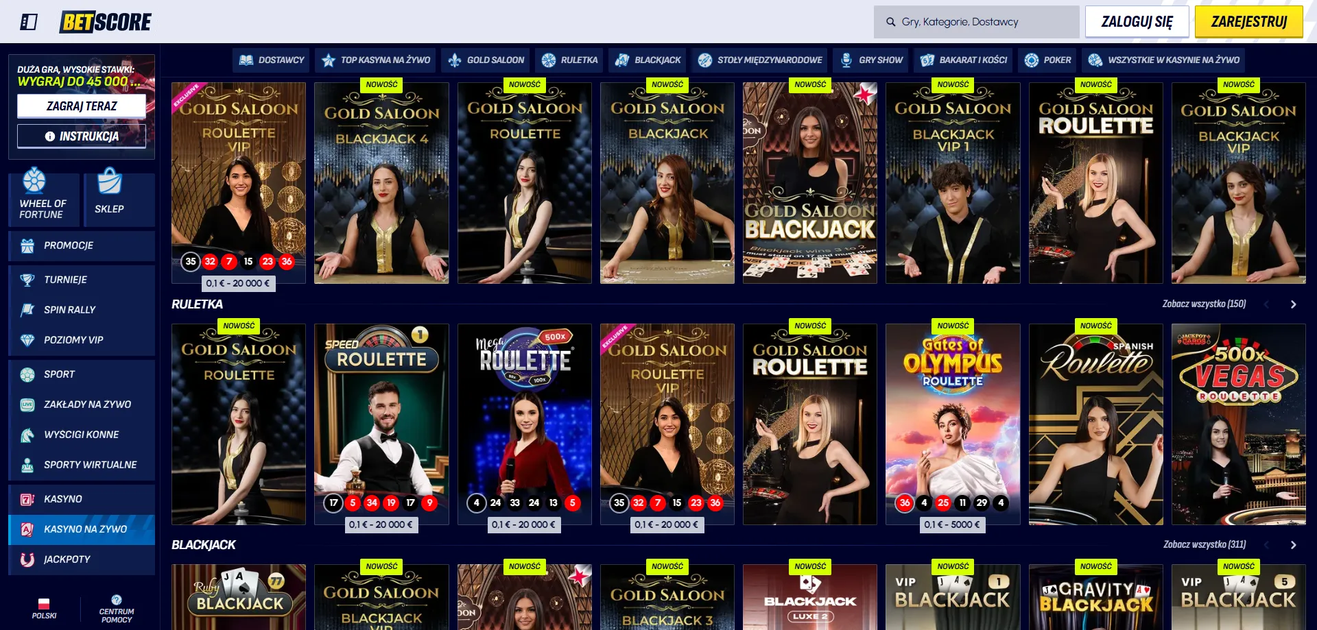Betscore Casino – oficjalna strona kasyna online dla polskich graczy