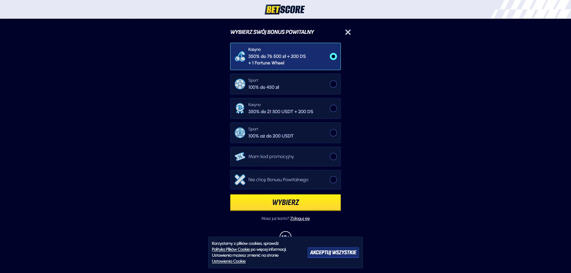 Rejestracja w Betscore Casino &ndash; szybki proces krok po kroku