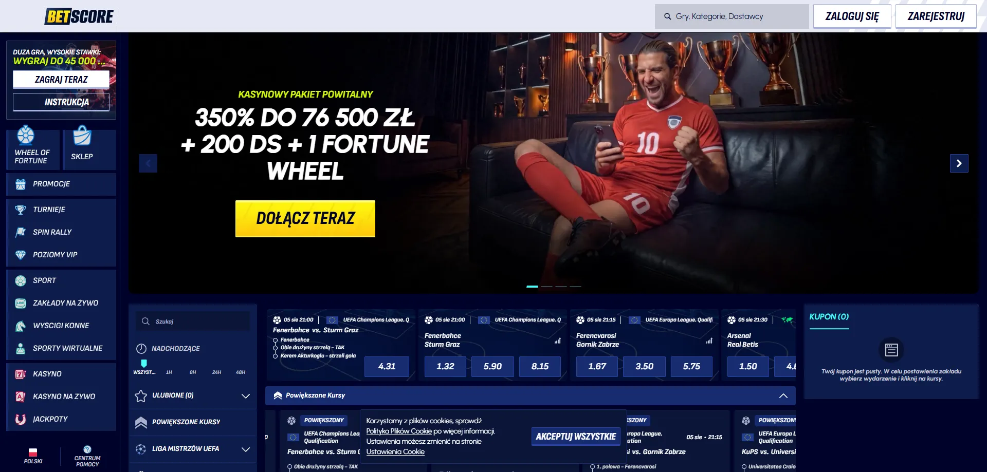 Metody płatności w Betscore Casino &ndash; depozyty i wypłaty
