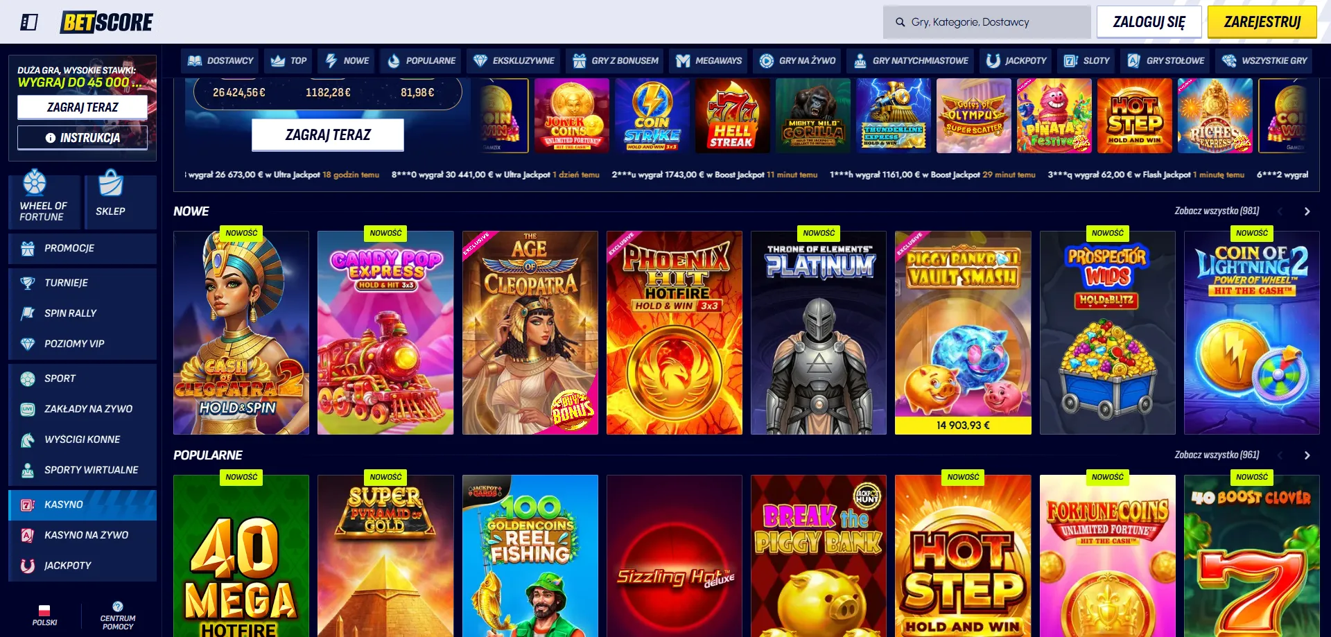 Betscore Casino app instalacja PWA na Android i iOS
